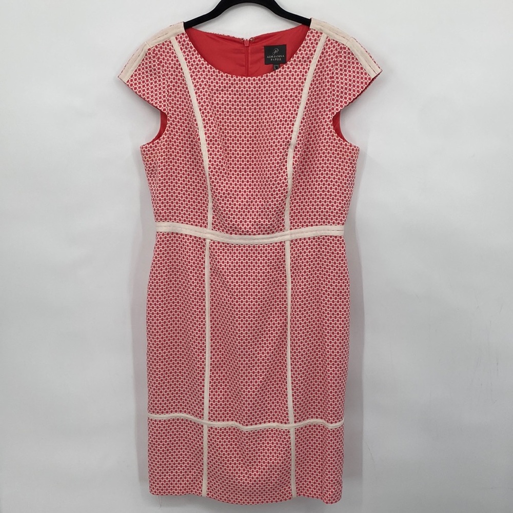 Adrianna Papell Cap Sleeves Sheath Dress Knee Length Business Casual Size 12